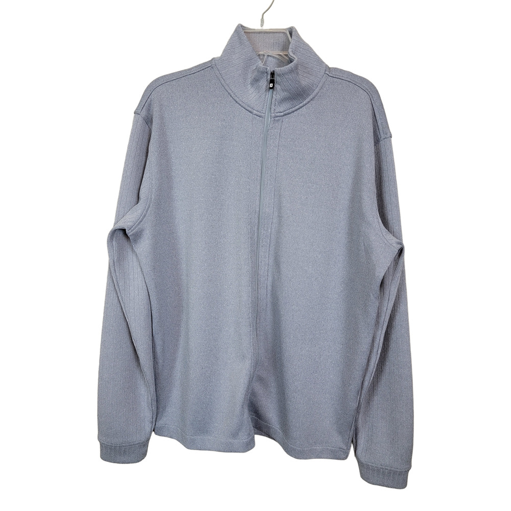 FootJoy Full Zip Gray Golf Jacket Men's Size Large Mock Neck Logo